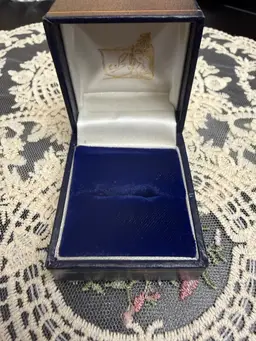 Vintage Ring Display Box - Blue And Blue Velvet