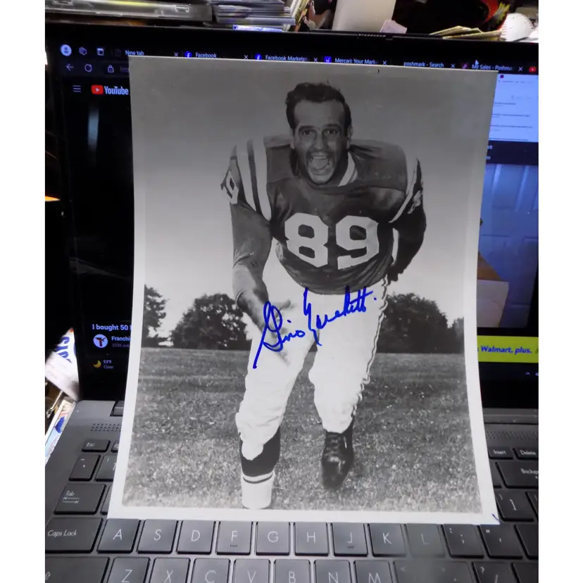 NFL HALL OF FAMER GINO MARCHETTI AUTOGRAPHED PICTURE BALTIMORE COLTS