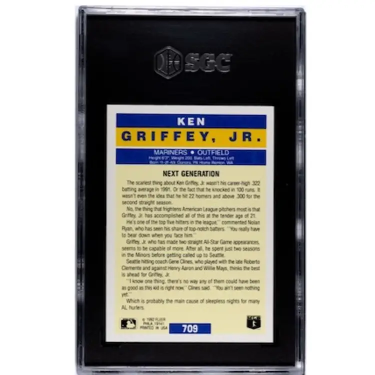 Ken Griffey Jr. 1992 Fleer Pro-Vision Seattle Mariners SGC 8.5