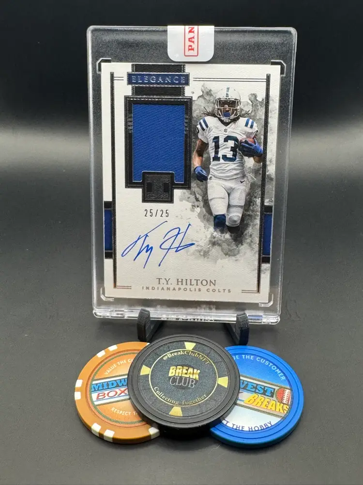 T.y. Hilton Patch Auto 25/25 Bookend 2018 Impeccable Indianapolis Colts