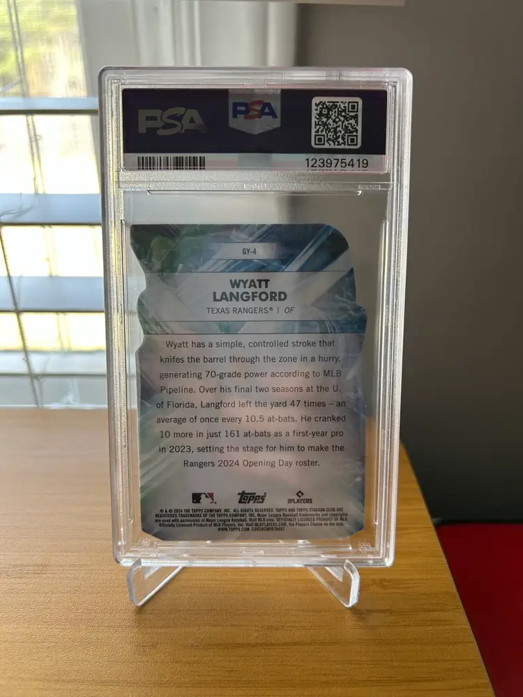 2024 Topps Stadium Club Wyatt Langford Goin’ Yard PSA 8 No. GY-4