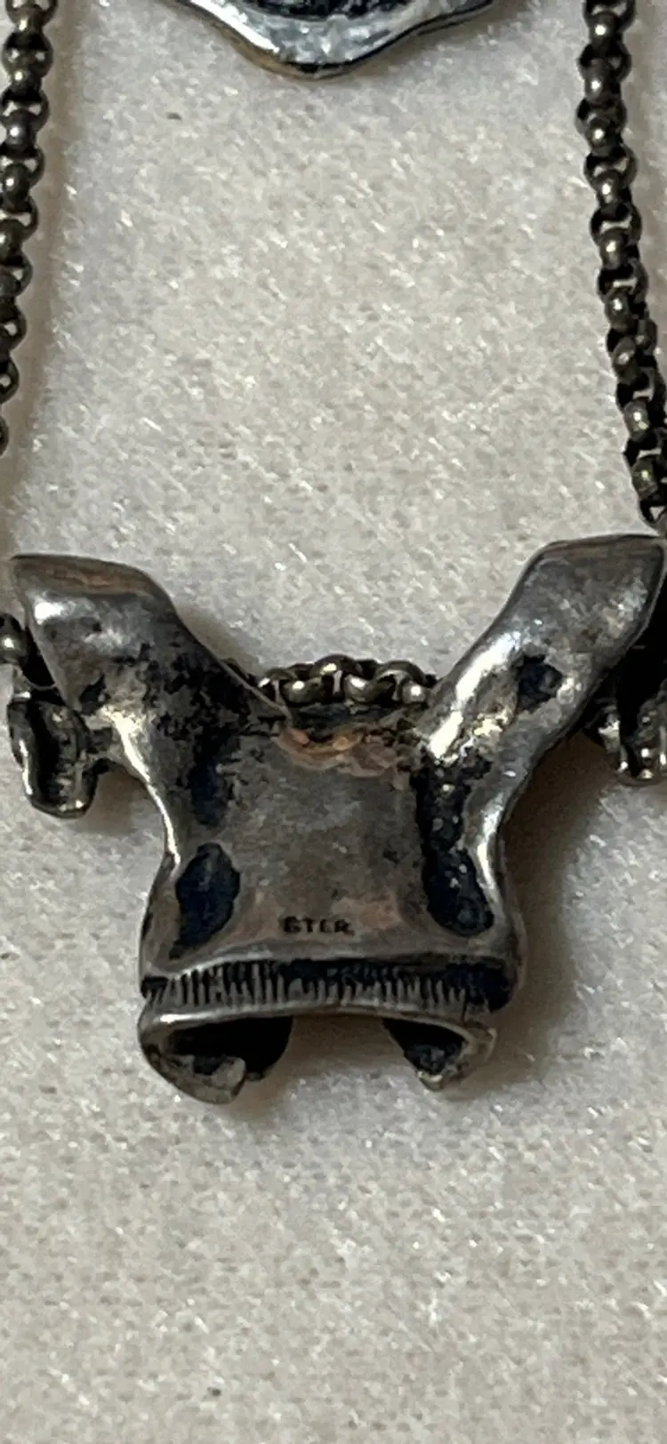 Vintage Sterling  JCF Jacket Necklace