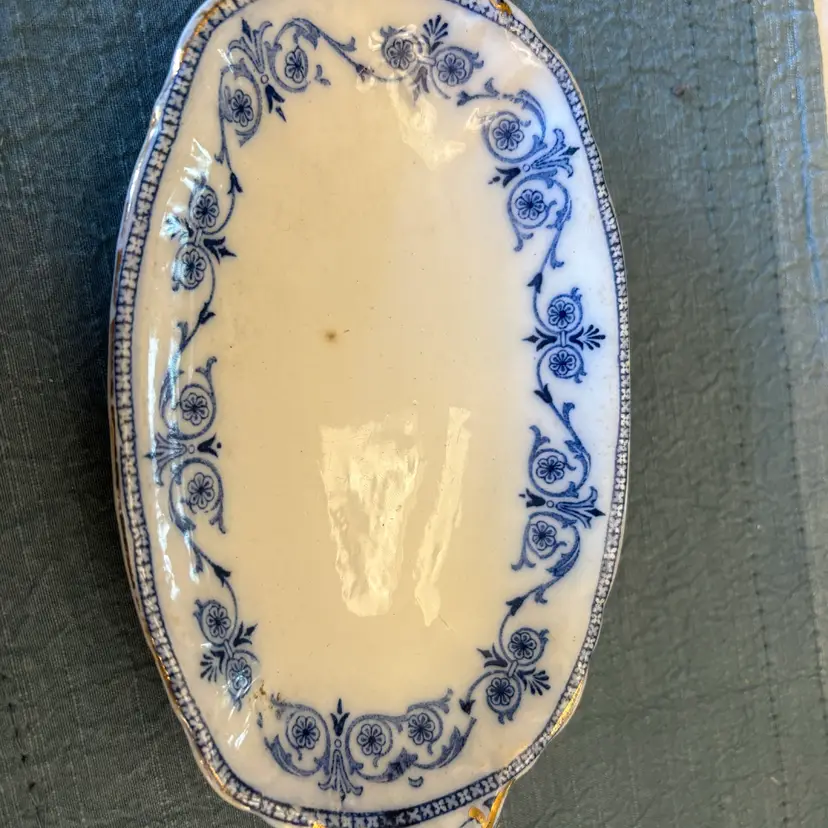 Antique Burgess & Leigh Middleport Pottery Relish Or Bone Plate