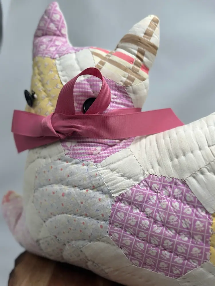 Vintage Antique Spring Quilt CAT KITTEN Country Primitive Farmhouse Decor Spring