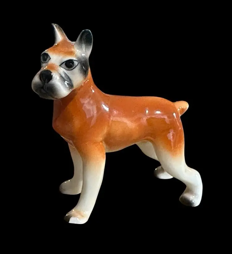 Vintage Porcelain Standing Boxer Dog Figurine - Hagen Renaker? Unmarked