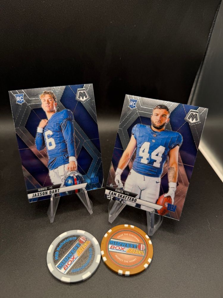 Jaxson Dart & Cam Skattebo Variation RC Lot 2025 Mosaic New York Giants