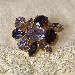 28. Vintage Austrian Crystal Brooch About 1.5x1.5”