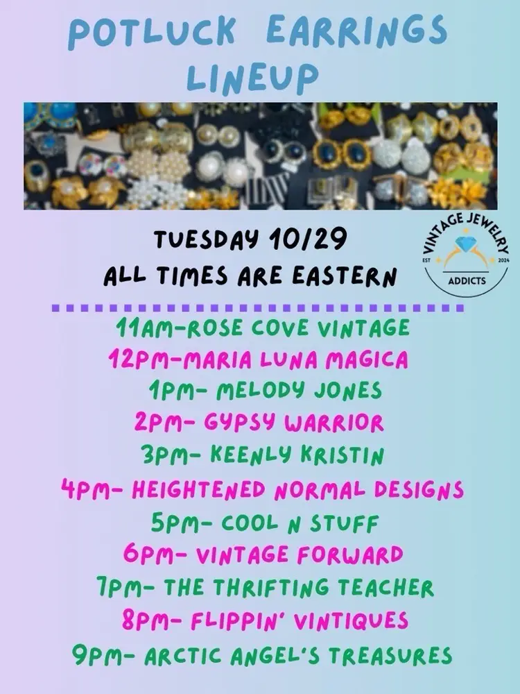 Pot Luck Earring Train With Rose Cove Vintage!