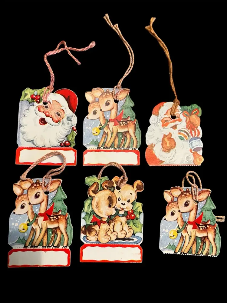 Lot Of 6 Vintage Christmas Tags Never Used