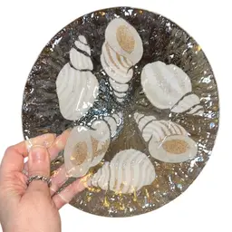 #01 - Sydenstricker Fused Glass Sea Shell Plate 8.5”