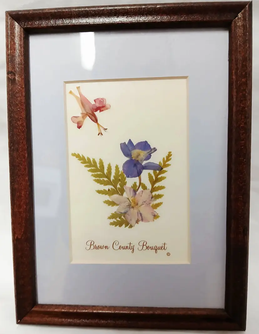 Framed Brown County Bouquet Pressed Flowers