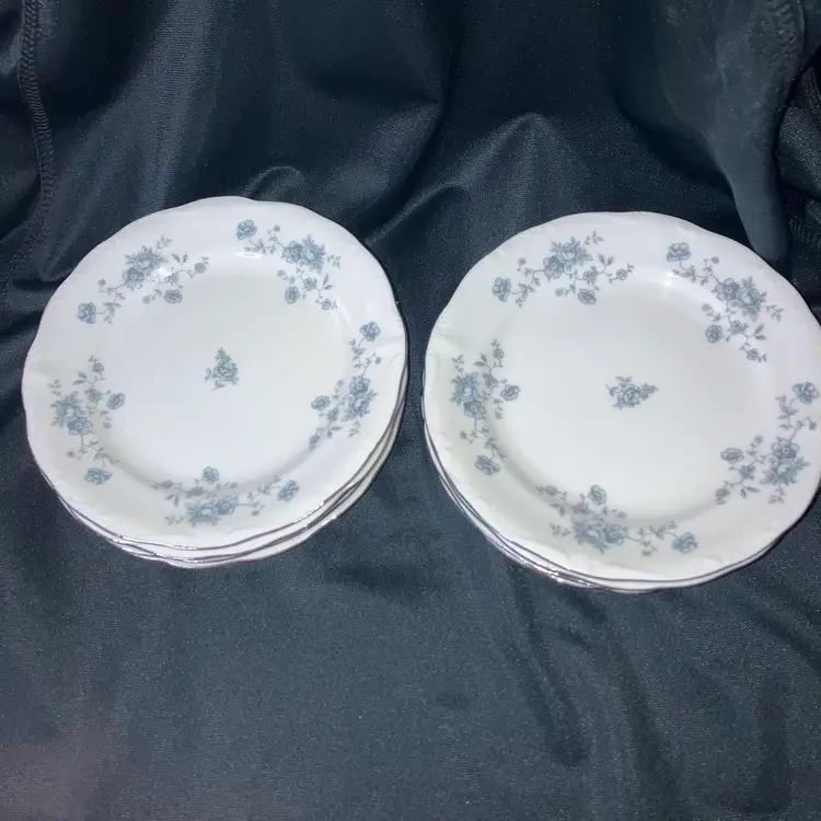 Set Of 8 Vintage Johann Haviland Blue Garland Dessert Bread Snack Plate 6.25”