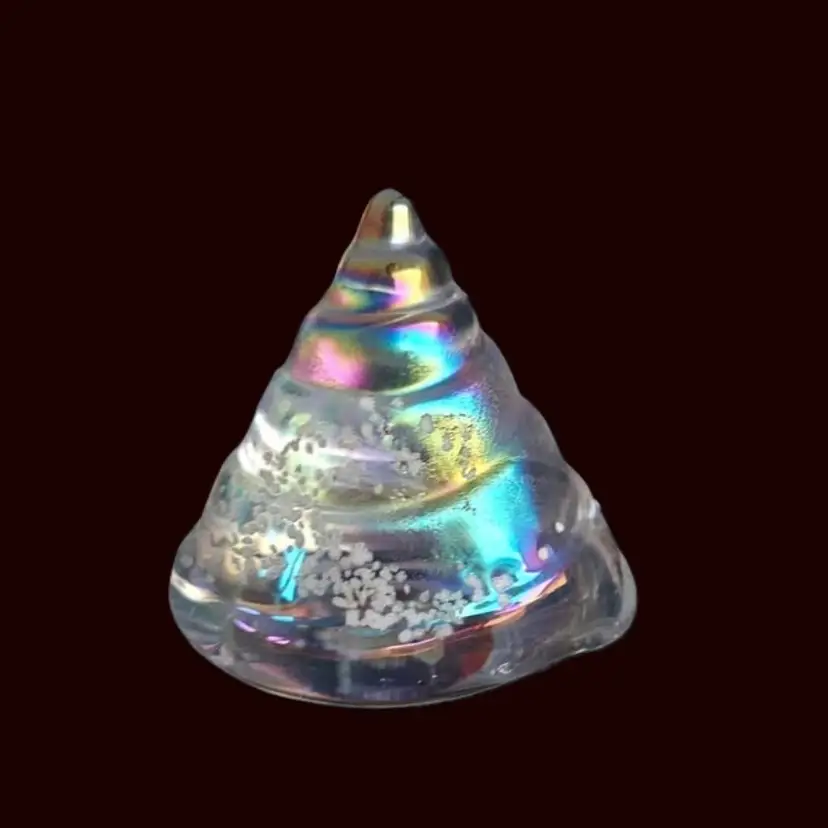 Hand blown Snail Seashell Paperweight By GEORGE GOOD in Iridescent Glass