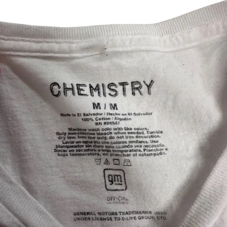 Chevrolet Corvette Chemistry Classic Chevy Graphic Print White T-Shirt - M