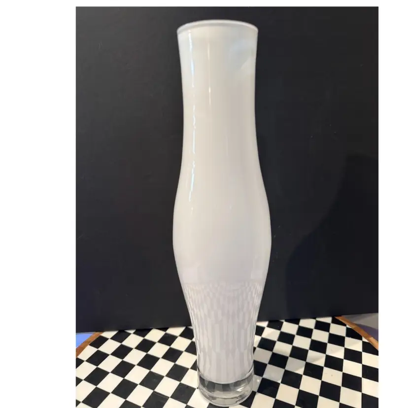 White Hourglass Shaped Vase