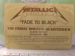 Metallica – Fade to Black (Promotional 12") (1984)
