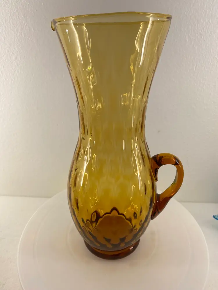 Vintage Blenko Honeycomb AH Water Pitcher 11.5” Tx 6”W