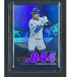 2025 Topps #OPS-19 Francisco Lindor OPS Leaders Pink Foil New York Mets