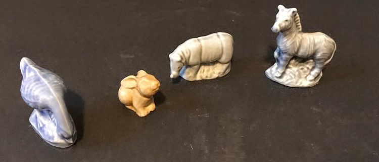 Trio Of Wade Whimsies Goose, Rhino, And Zebra With Bonus Tiny Bunny