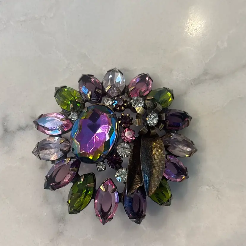 Alice Caviness Vitrail Watermelon Brooch