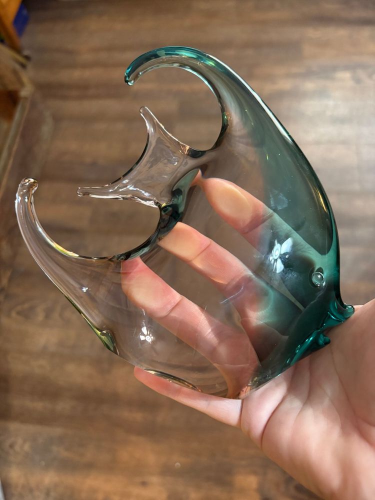 Large Murano fish paperweight statue