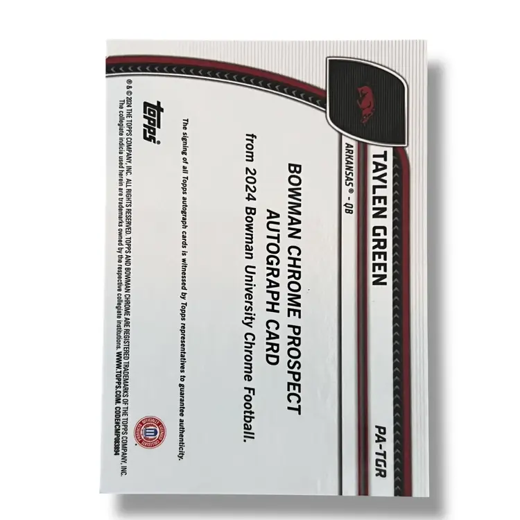 Taylen Green Auto 2024 Bowman University Chrome Prospect Autographs