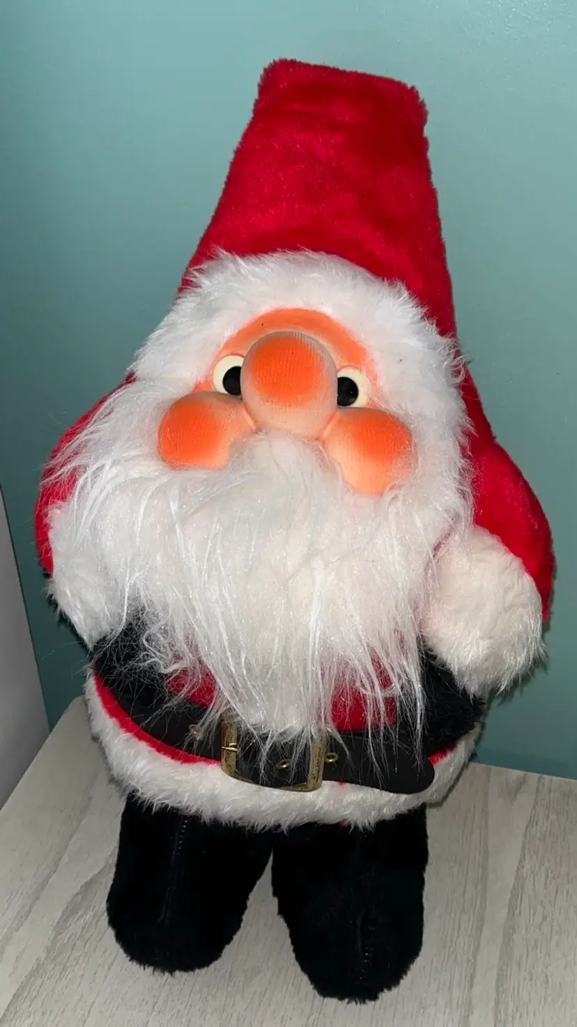 Vintage Rennoc 1982 Santakins Plush Stuffed Santa Claus Doll Plush 18" Gnome