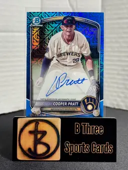 COOPER PRATT 2025 Bowman Chrome Mega Blue Mojo /150 Auto Milwaukee Brewers A1320
