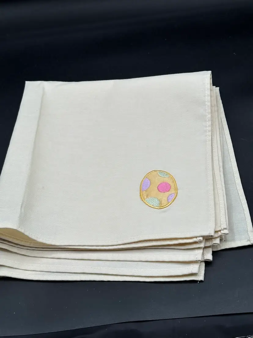 4 Easter Napkins With Easter Egg Applied