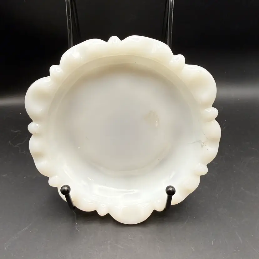 Vintage Anchor Hocking White Milk Glass Ashtray