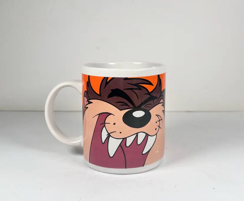 Vintage 1998 Coffee Tea Mug Tazmanian Devil Looney Tunes Warner Bros Cup Gibson