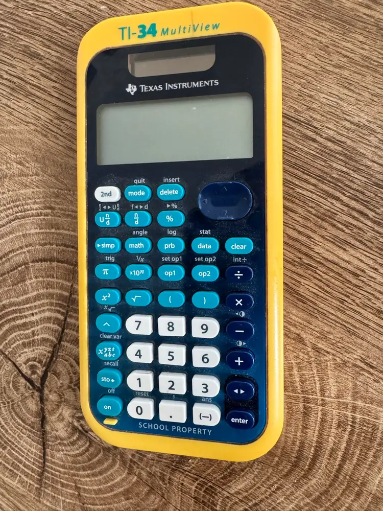 Texas Instruments TI-34 Multiview Scientific Calculator Yellow Blue No Cover