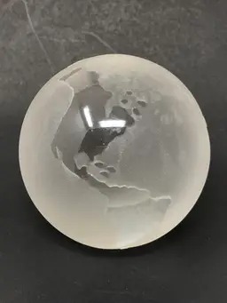 Crystal and Satin World Paperweight Handcrafted for Sylvestri