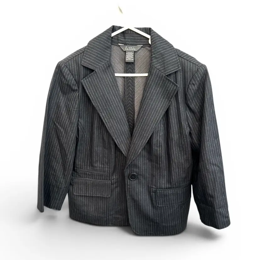 Black And White Pinstriped Women’s La Vita Blazer - Medium