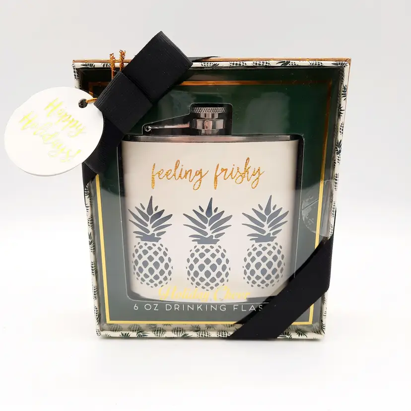 Pineapple Feeling Frisky Stainless Steel Flask 6 Oz