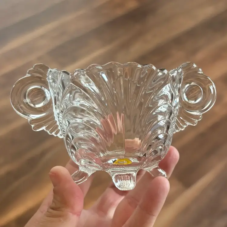 Vintage Cambridge Glass Caprice Art Deco Style Creamer & Sugar