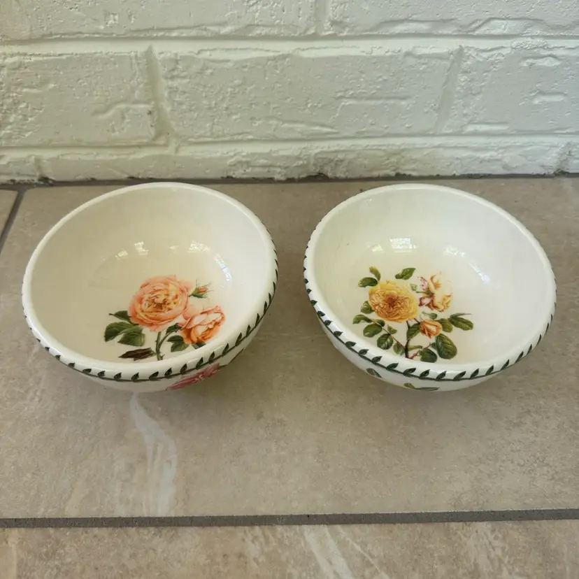 Portmeirion BOTANIC ROSES 5.5" INDIVIDUAL DESSERT~SALAD BOWL Lot Of 2