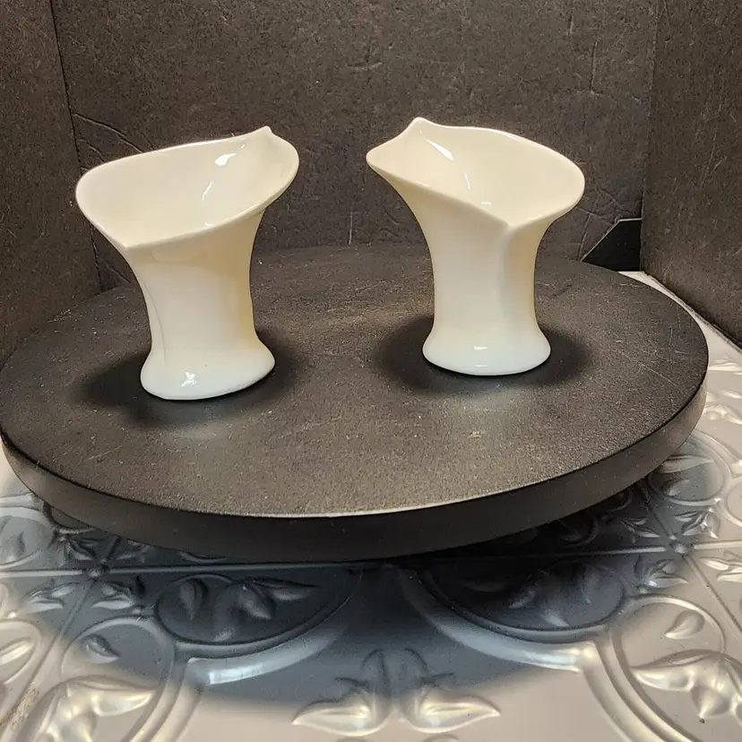 vintage villeroy boch?  candle holders Porcelain Lily Pedal Design