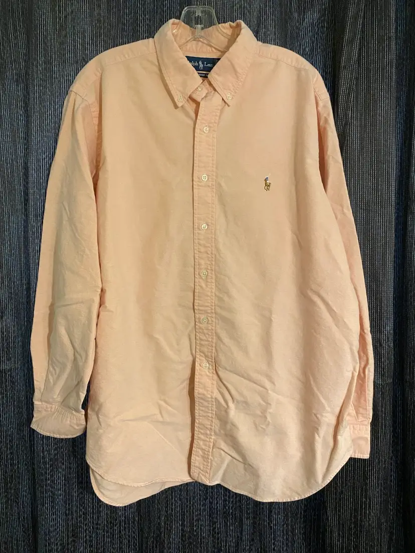 Ralph Lauren Men's XL (17.5 X 34/35) Classic Fit Pink Long Sleeve Dress Shirt