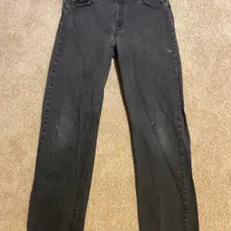 Levi's Men's Size 36x32 505 Black Denim Jeans - VTG 1996 Orange Tab