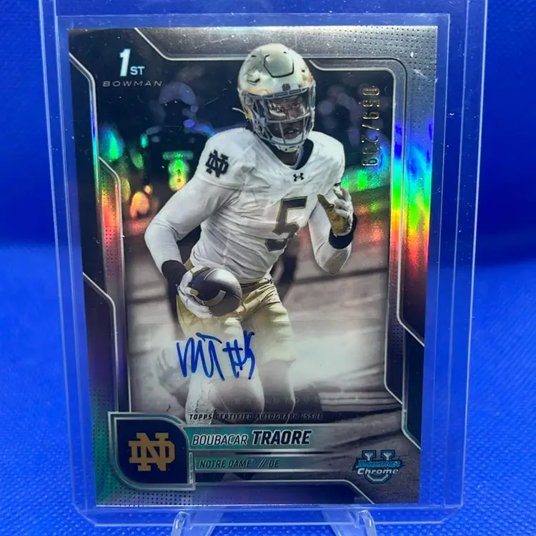 Boubacar Traore 2025 Bowman Chrome U Refractor Auto /299 Notre Dame