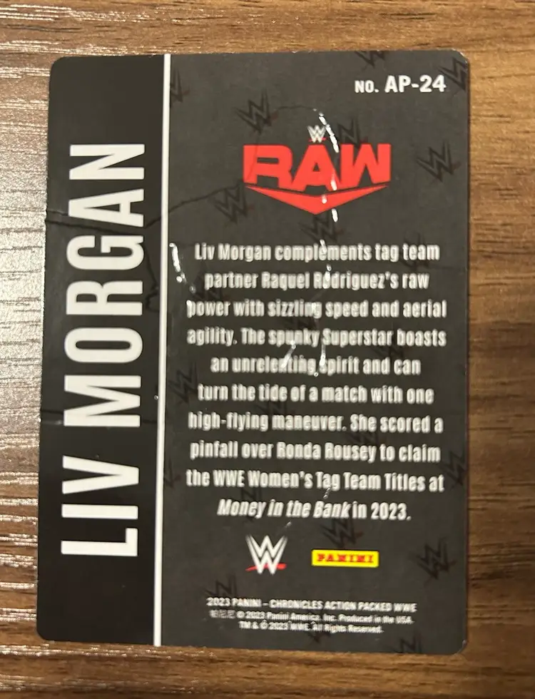2023 Panini WWE Chronicles Action Packed Liv Morgan