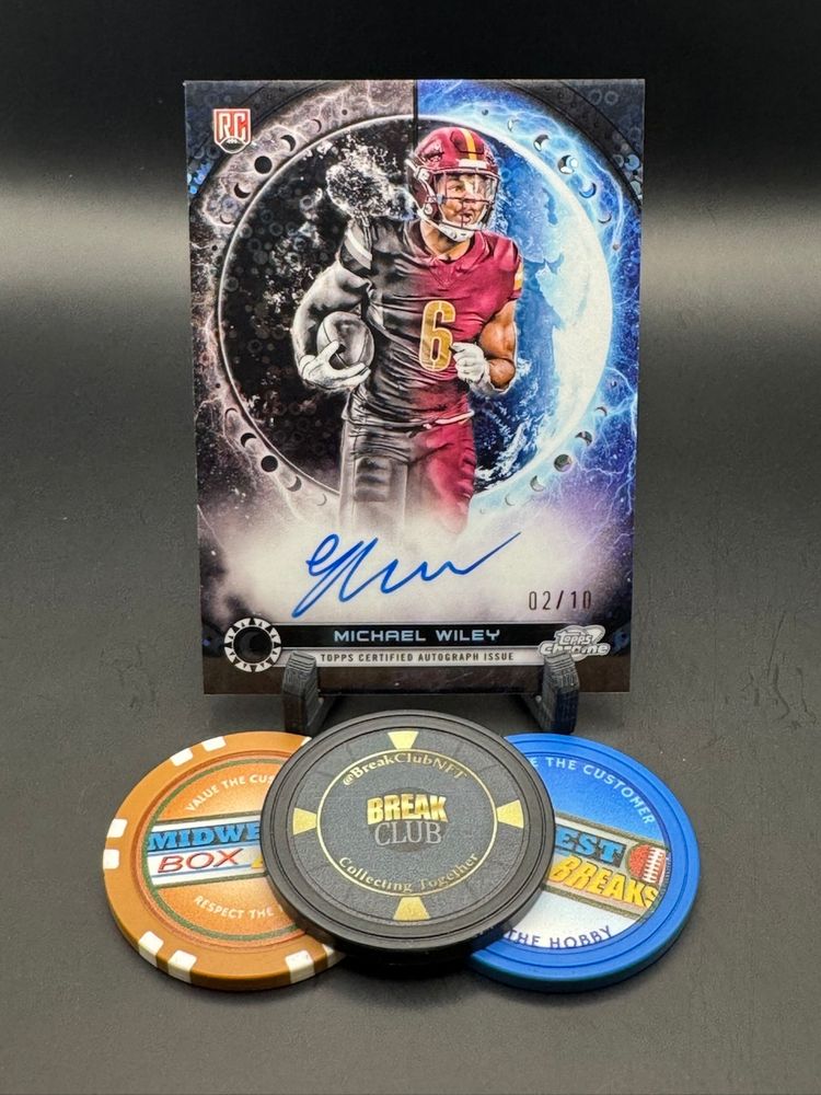 Michael Wiley Black Equinox Auto 02/10 2024 Topps Cosmic Washington Commanders