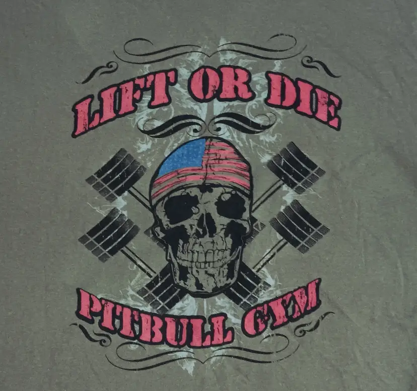 Vintage Pitbull Gym Lift or Die t-shirt Military US ARMY USMC Weightlifting