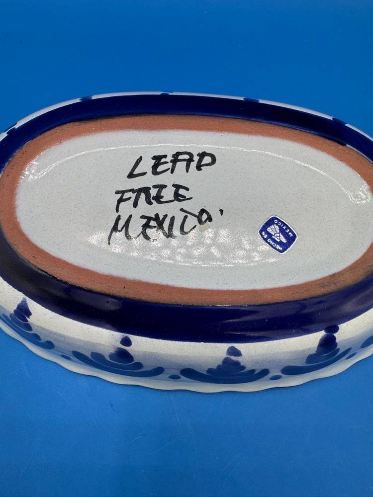 Talavera Fruit Motif Serving Platter Or Dish Signed Mexico, Lead Free,  Original Hecho En Mexico Sticker Attached