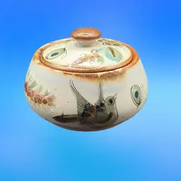 Ken Edward’s Mexico Covered Bowl. 3.25” High 5” Diameter At Widest