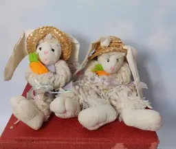 Oriental Trading Company Mop Rabbit Rag Doll Shelf Sitter Figures Vintage Easter