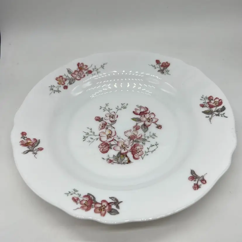 Vintage Arcopal France Pink Cherry Blossom Plate