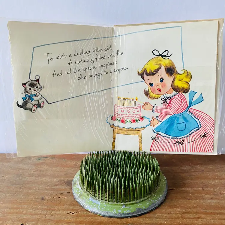 New Old Stock Darling Girl Birthday Card