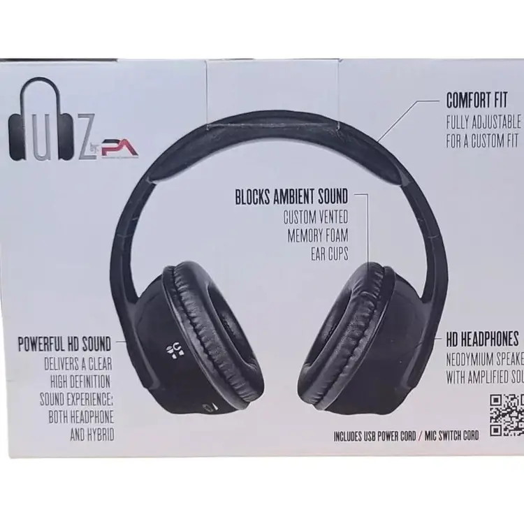 Dubz HD Headphone USB Power 2 Hybrid Speakers Hi Definition Over Ear Fit New RR3. Open Box